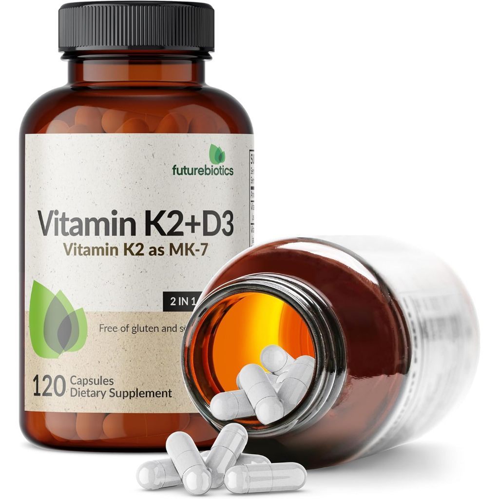USA Supplements | Futurebiotics, Vitamin K2 + D3 , 120 Capsules ( Supports Strong Bones and Teeth )