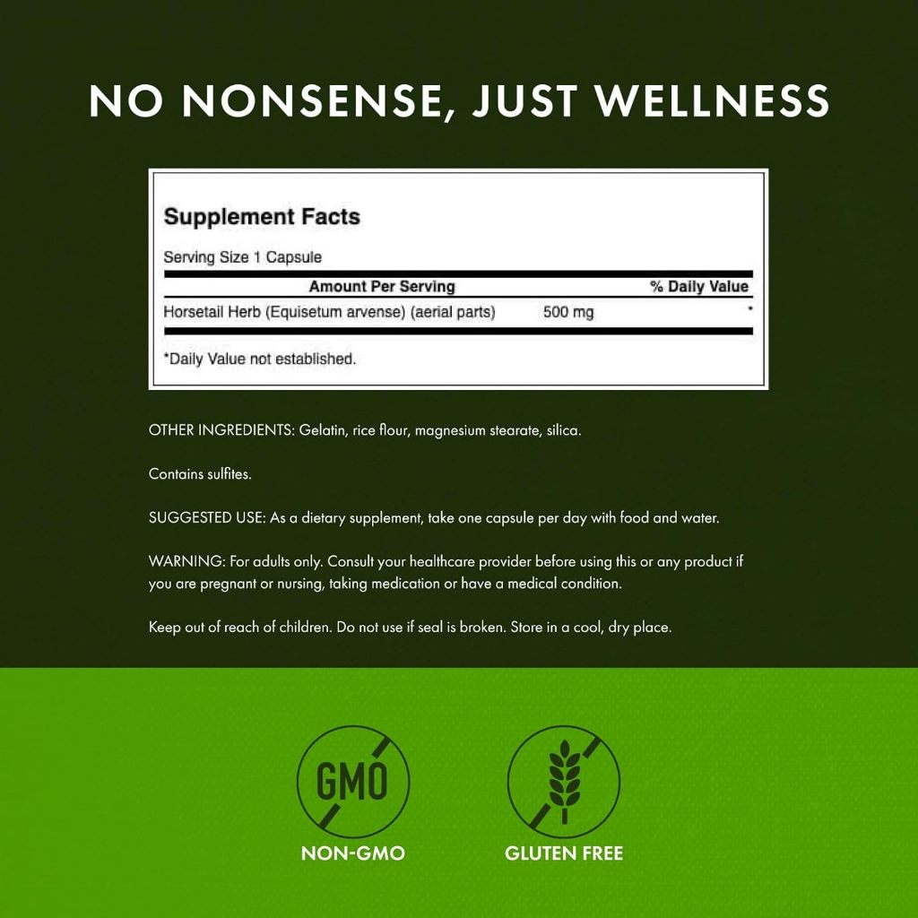 HealthilyYou | Swanson, Horsetail, 500 mg, 90 Capsules Hair, Skin and Nails Support