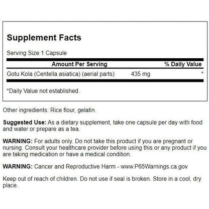 HealthilyYou | Swanson, Full Spectrum® Gotu Kola, 435 mg, 60 Capsules Energy & Circulatory Support