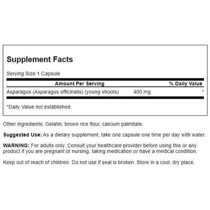 HealthilyYou | Swanson, Full Spectrum Asparagus Young Shoots, 400 mg, 60Capsules Antioxidant Support