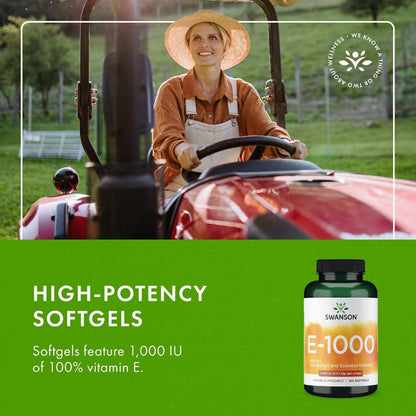 HealthilyYou | Swanson, Natural E, 1,000 IU, 60 Softgels Antioxidant and Essential Nutrient