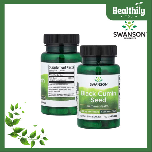 HealthilyYou | Swanson, Black Cumin Seed Full Spectrum 400mg, 60 Capsules Support Respiratory Health