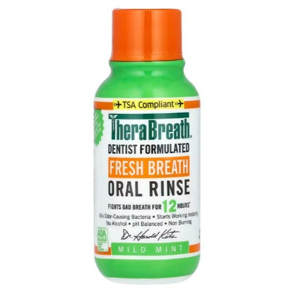 NaturalSolutions | TheraBreath, Fresh Breath Oral Rinse, Mild Mint, Fights Bad Breath for 12 Hours*