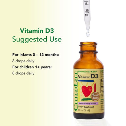 LittleSunshine | ChildLife Essentials, Vitamin D3, Natural Berry, 12.5 mcg Bone & Immune Health