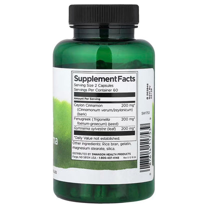 USA Supplements | Swanson, Full Spectrum® Cinnamon, Fenugreek, & Gymnema ( Energy Balance Support )