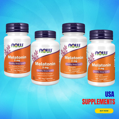 USA Supplements | NOW Foods, Melatonin, 3 mg ( Supports Falling Asleep Faster )