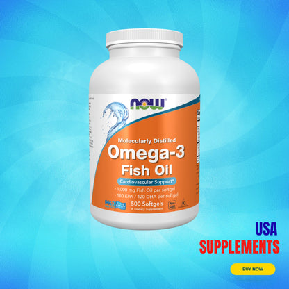 USA Supplements | NOW Foods, Omega-3 Fish Oil ( Heart & Cardiovascular Support )