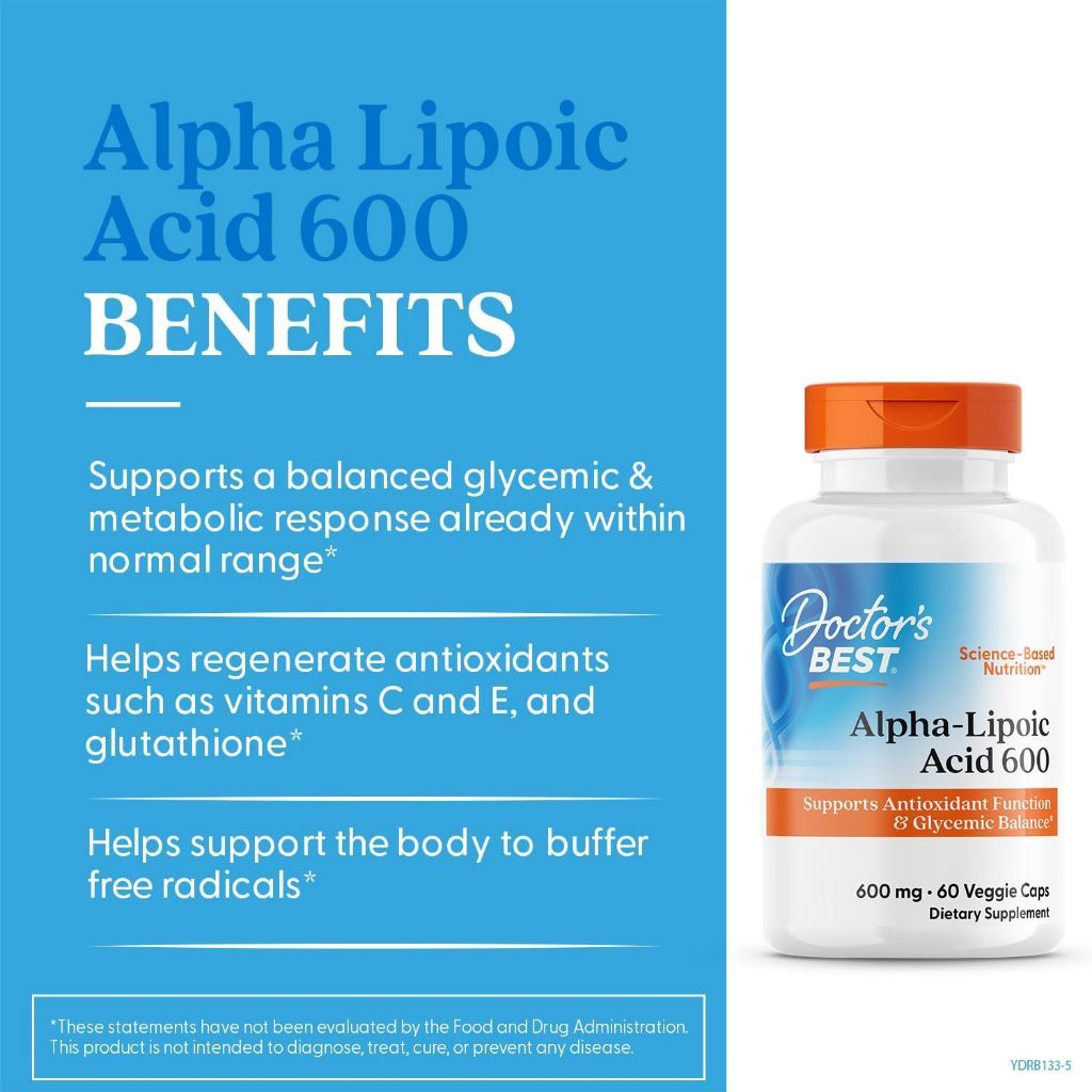 USA Supplements | Doctor's Best, Alpha-Lipoic Acid 600, 600 mg ( Antioxidant Support )