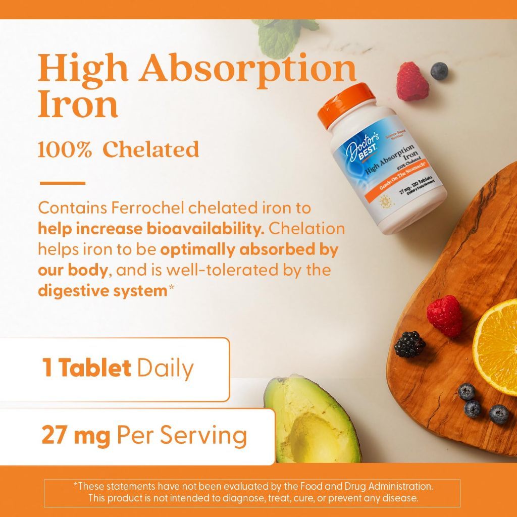 USA Supplements | Doctor's Best, High Absorption Iron ( Supports Healthy Iron Levels )