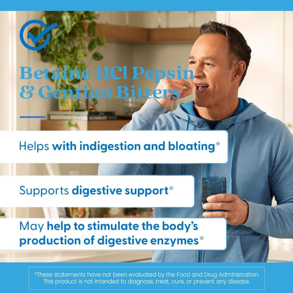 USA Supplements | Doctor's Best, Betaine HCl Pepsin & Gentian Bitters ( Enhances Protein Digestion )