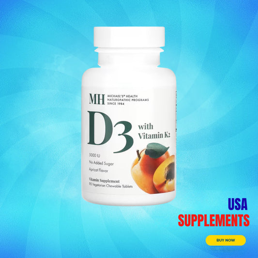 USA Supplements | Michael's Health, D3 with Vitamin K2, Apricot ( Bone Health & Immune Support )