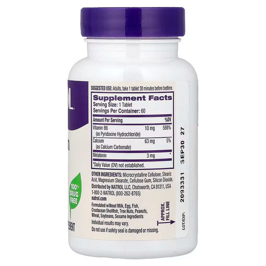 USA Supplements | Natrol, Melatonin, 3 mg, 60 Tablets ( Fall Asleep Faster, Stay Asleep Longer )