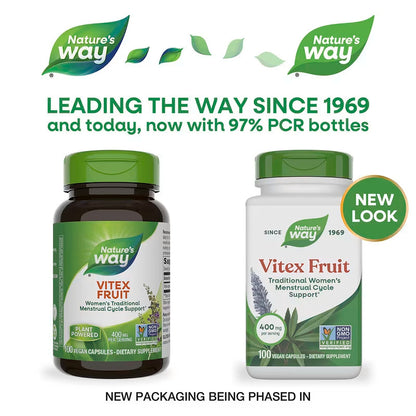 USA Supplements | Nature's Way, Vitex Fruit, 100 Vegan Capsules ( Hormonal Balance Support )