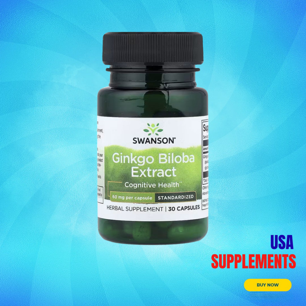 USA Supplements | Swanson, Ginkgo Biloba Extract, 30 Capsules ( Cognitive & Memory Support )
