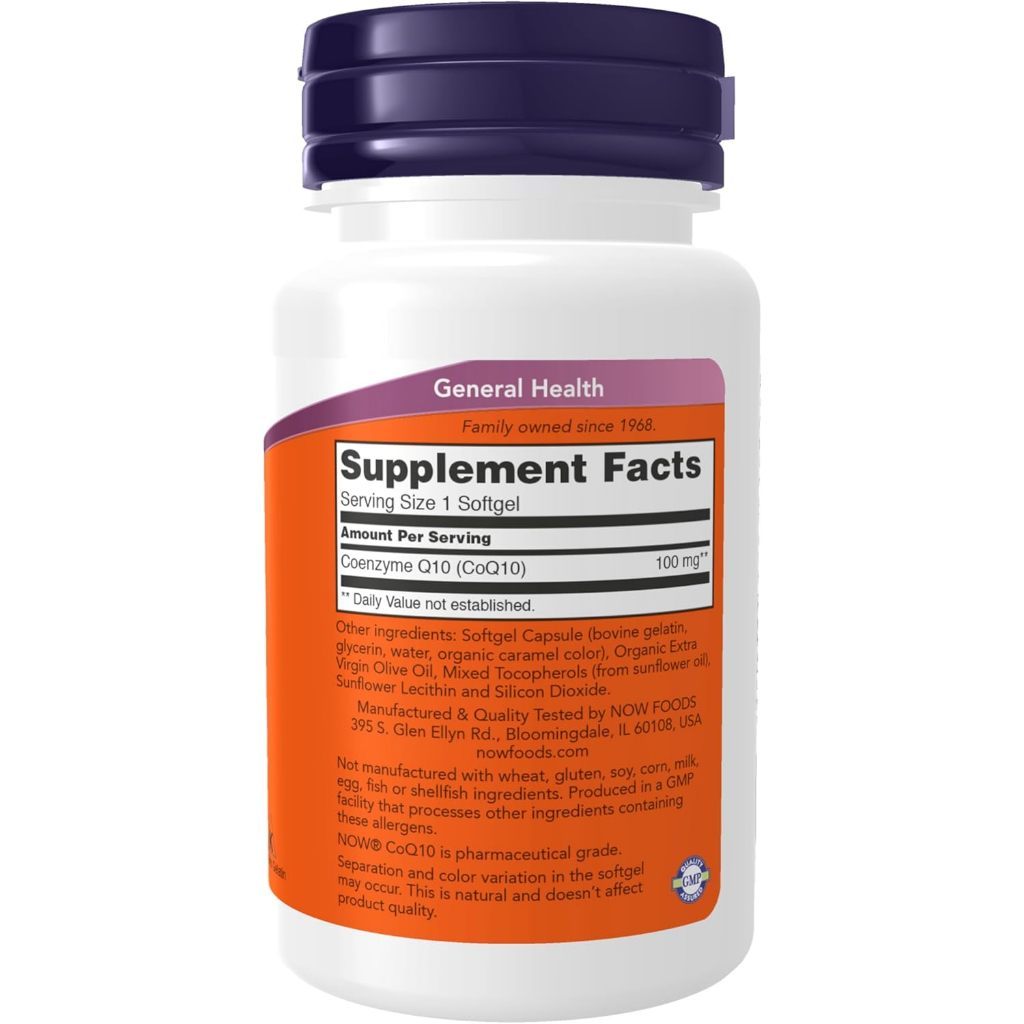 USA Supplements | NOW Foods, CoQ10, 100 mg, 50 Softgels ( Cardiovascular Health )