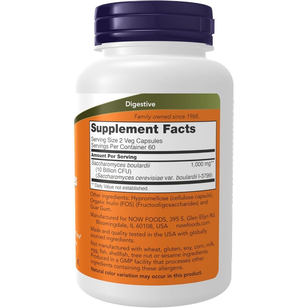 USA Supplements | NOW Foods, Saccharomyces Boulardii ( Supports Gut Health & Digestion )