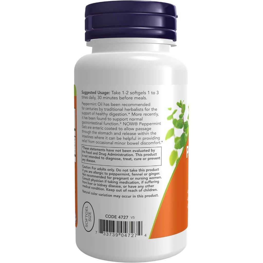 USA Supplements | NOW Foods, Peppermint Gels ( Digestive Support )