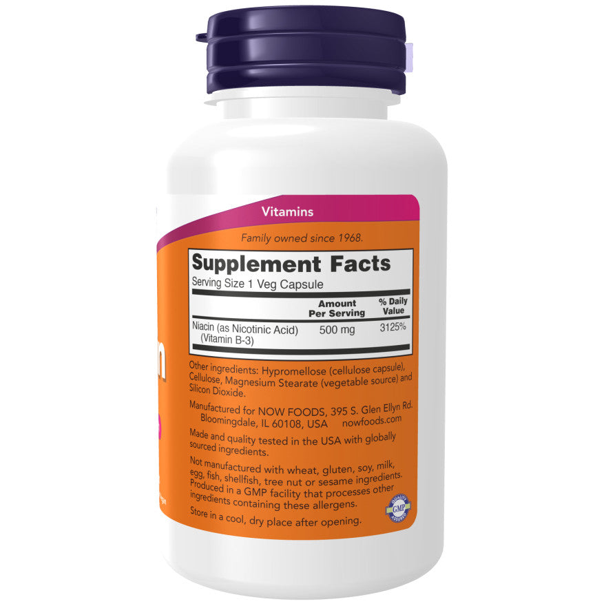 USA Supplements | NOW Foods, Niacin, 500 mg, 100 Veg Capsules ( Supports Healthy Metabolism )