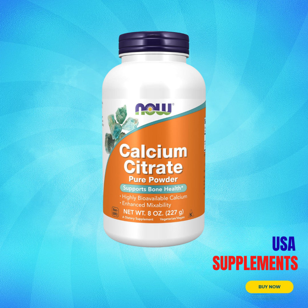 USA Supplements | NOW Foods, Calcium Citrate, Pure Powder, 8 oz ( Supports Bone Health )