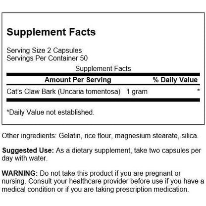 HealthilyYou | Swanson, Full Spectrum® Cat's Claw, 500 mg, 100 Capsules Traditional Immune Health