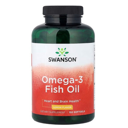 HealthilyYou | Swanson, Omega-3 Fish Oil with Vitamin D, Lemon, Softgels High Concentrate Omega