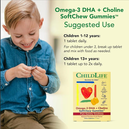 LittleSunshine | ChildLife Essentials, Essentials, Omega-3 DHA + Choline, SoftChew Gummies, Passion