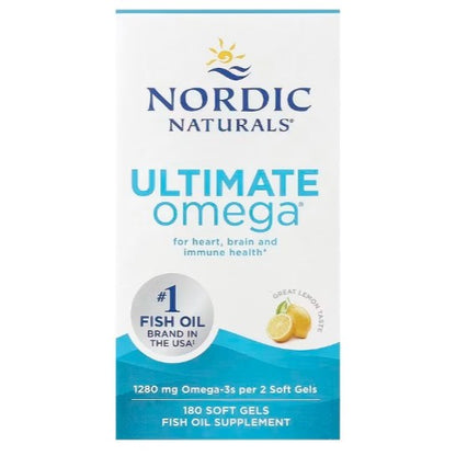 NaturalSolutions | Nordic Naturals, Ultimate Omega, Lemon, 1280 mg, D3, 2X, Heart, Brain and Immune