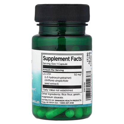 USA Supplements | Swanson, 5-HTP, 50 mg, 60 Capsules ( Mood Support & Sleep Support )