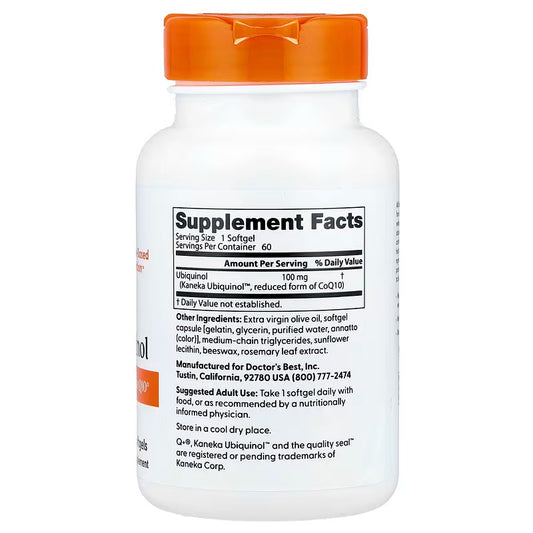 USA Supplements | Doctor's Best, Ubiquinol, 100 mg, 60 Softgels ( Heart & Cardiovascular Support )