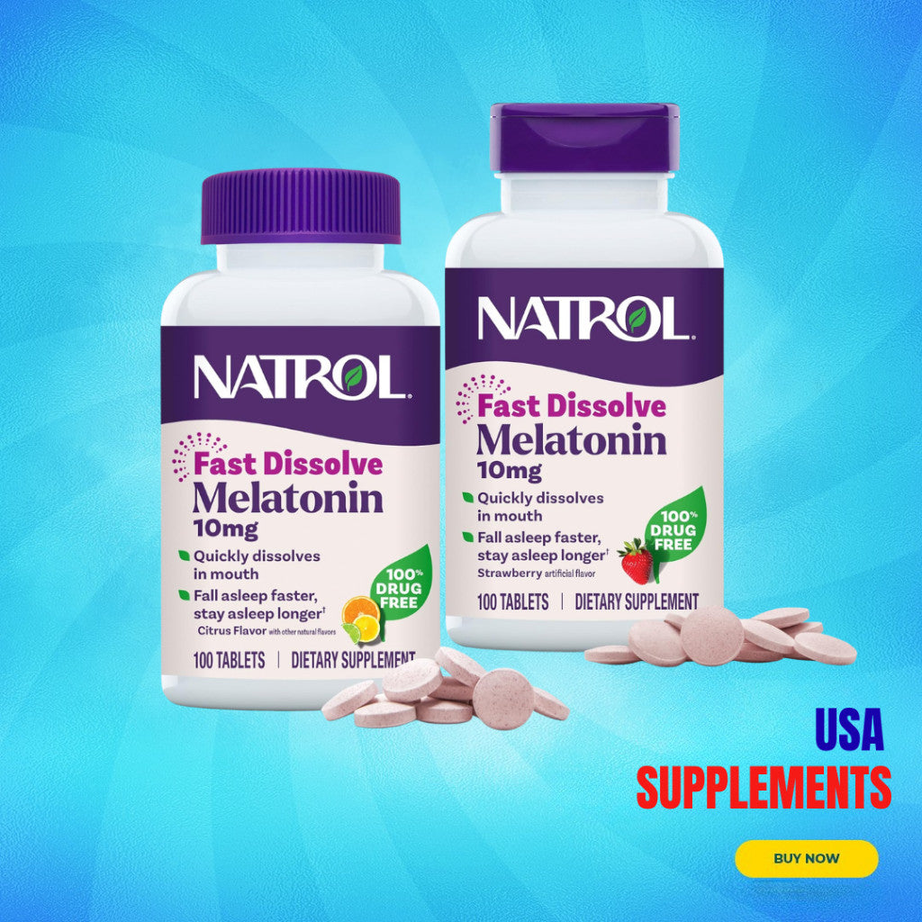 USA Supplements | Natrol, Melatonin, Fast Dissolve, 10 mg ( Fall Asleep Faster, Stay Asleep Longer )