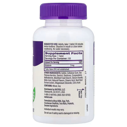 USA Supplements | Natrol, Melatonin, Fast Dissolve, Strawberry, 3 mg 150 Tabs ( Fall Asleep Faster )