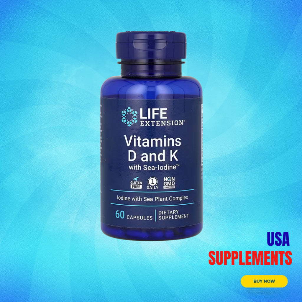 USA Supplements | Life Extension, Vitamins D and K with Sea-Iodine ( Bone Health Support )