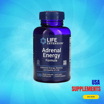 USA Supplements | Life Extension, Adrenal Energy Formula, 120 Vegetarian Caps ( Enhances Energy )