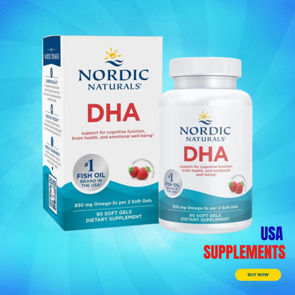 USA Supplements | Nordic Naturals, DHA, Strawberry, 90 Soft Gels ( Brain Health Support )