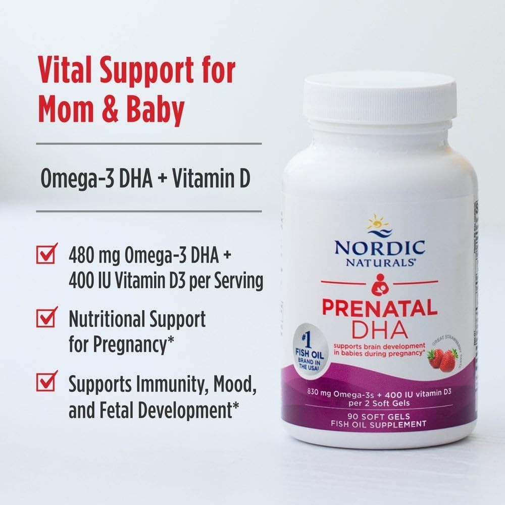 USA Supplements | Nordic Naturals, Prenatal DHA, Strawberry ( Babie's Brain Development )