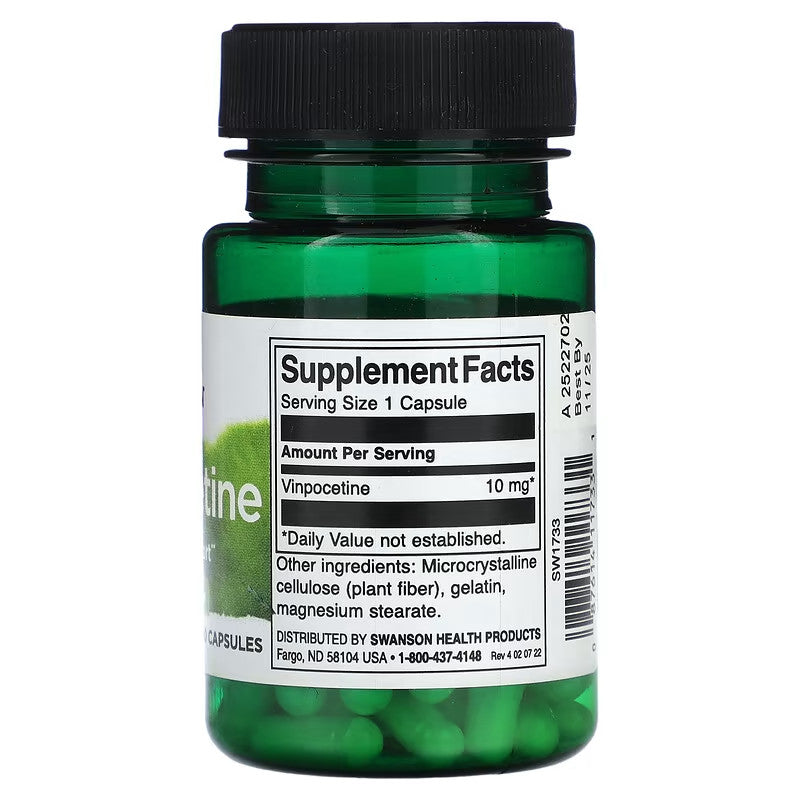 USA Supplements | Swanson, Vinpocetine, 10 mg, 90 Capsules ( Cognitive Support )