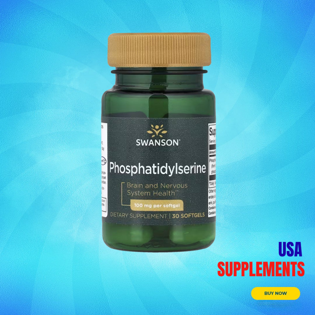 USA Supplements | Swanson, Phosphatidylserine, 100 mg, 30 Softgels ( Cognitive Support )