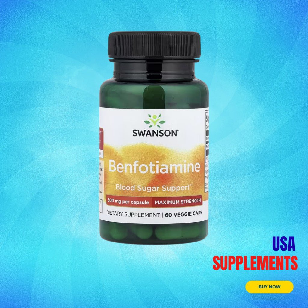 USA Supplements | Swanson, Benfotiamine, 300 mg, 60 Veggie Caps ( Nerve Health Support )