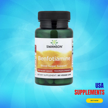 USA Supplements | Swanson, Benfotiamine, 300 mg, 60 Veggie Caps ( Nerve Health Support )