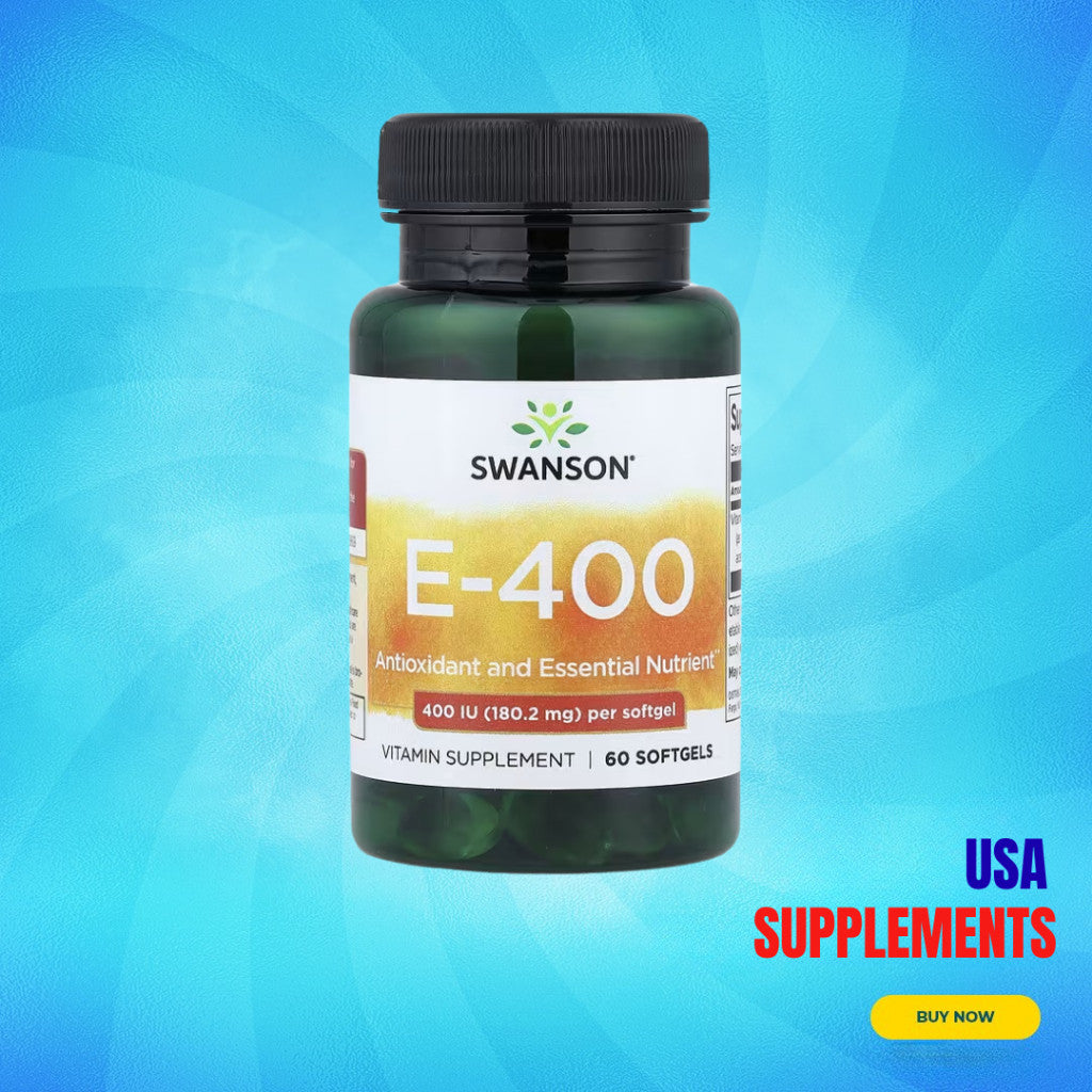 USA Supplements | Swanson, Vitamin E-400, 180.2 mg (400 IU), 60 Softgels ( Antioxidant Protection )