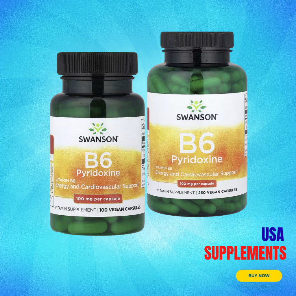 USA Supplements | Swanson, Vitamin B6 Pyridoxine ( Energy Metabolism Support )