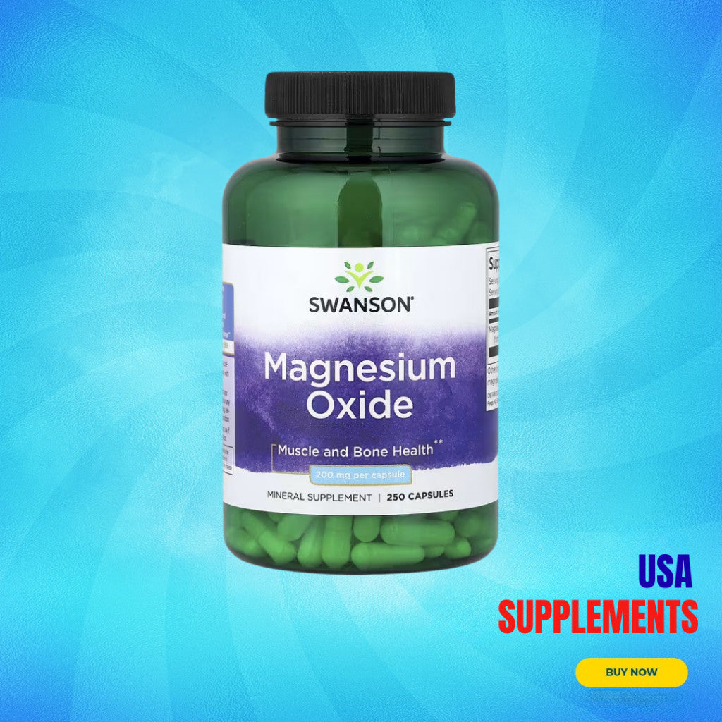 USA Supplements | Swanson, Magnesium Oxide, 250 Capsules ( Muscle and Bone Health )