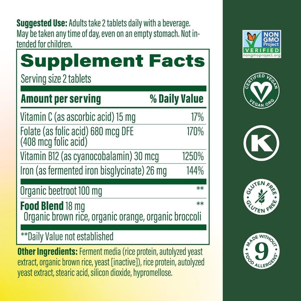 USA Supplements | MegaFood, Blood Builder Minis, Iron, 60 Tablets ( Supports Healthy Blood )