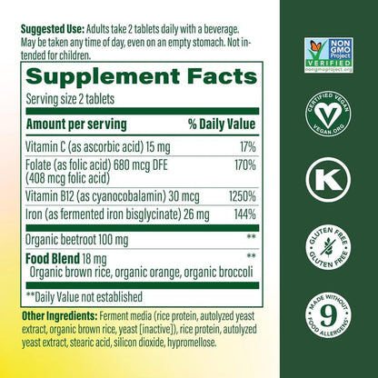 USA Supplements | MegaFood, Blood Builder Minis, Iron, 60 Tablets ( Supports Healthy Blood )