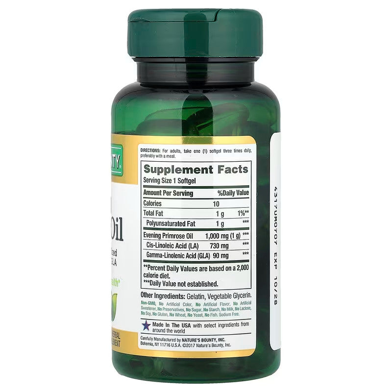 USA Supplements | Nature's Bounty, Evening Primrose Oil ( Promotes Women's Health )