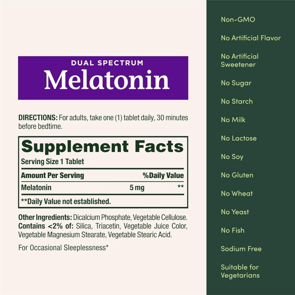 USA Supplements | Nature's Bounty, Dual Spectrum, Melatonin, 5 mg ( Sleep Support )
