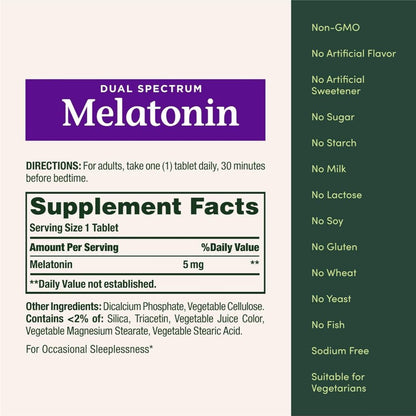 USA Supplements | Nature's Bounty, Dual Spectrum, Melatonin, 5 mg ( Sleep Support )