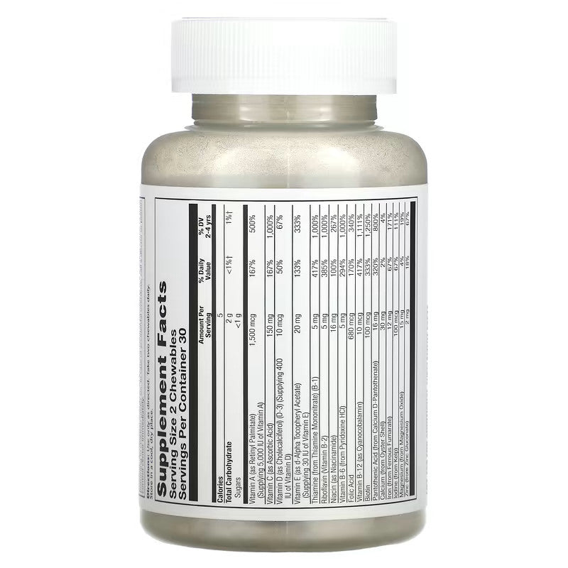 USA Supplements | Solaray, Kids Vitamins & Minerals Chewable, 60 Chewables ( Immune System Support )