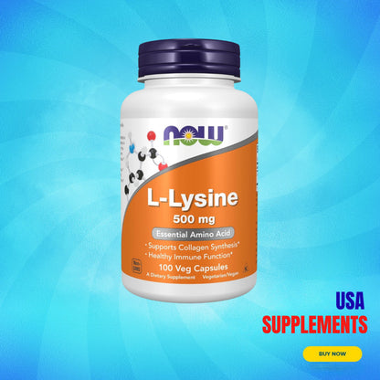 USA Supplements | NOW Foods, L-Lysine, 500 mg, 100 Veg Capsules ( Healthy Immune Function )