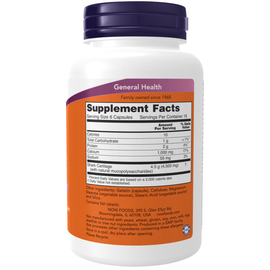 USA Supplements | NOW Foods, Shark Cartilage, 100 Capsules ( Promotes Skeletal Health )